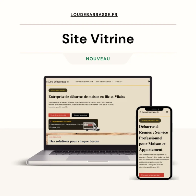 Site vitrine Lou de Barrasse réalisé par EasyWeb Studio, sur ordinateur et smartphone