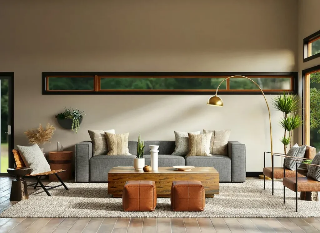 Salon contemporain aménagé par un architecte d’intérieur